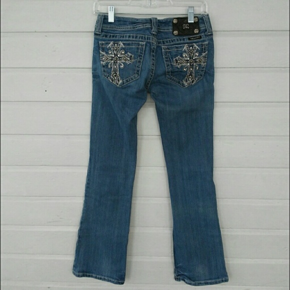 Miss Me Denim - Miss Me Boot Cut Modelo Jeans Cross Design Sz 26